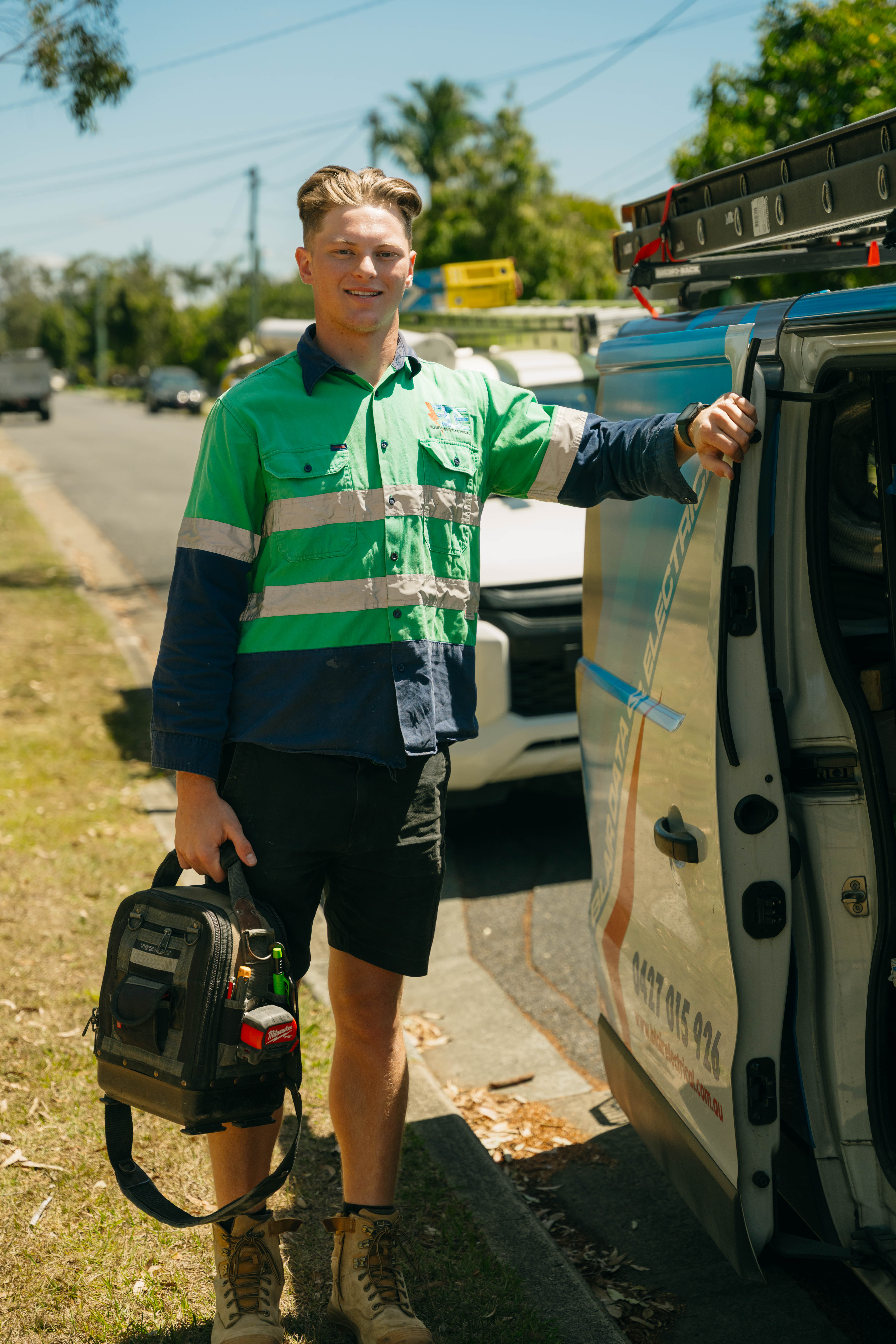 Electrician ready for the job